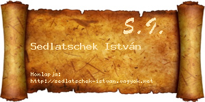 Sedlatschek István névjegykártya